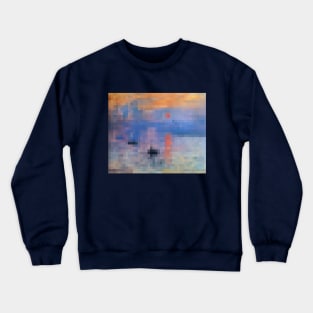 Monet Impression Sunrise - Pixel Art Crewneck Sweatshirt